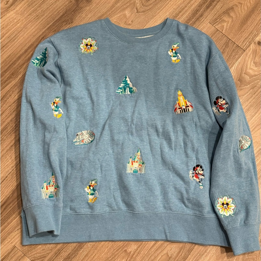 Disneyland Allover embroidered crew neck
